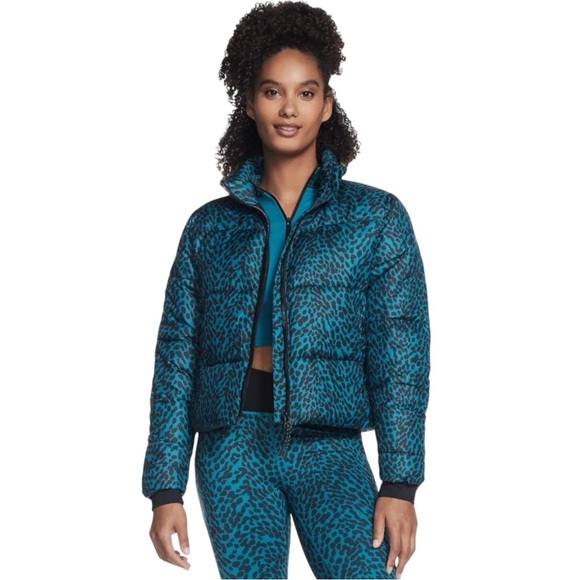 Skechers x Diane Von Furstenburg Go Shield Animal Print Athletic Puffer Size L - Picture 3 of 12